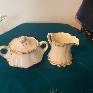 Antique 1920s Homer Laughlin sugar and creamer